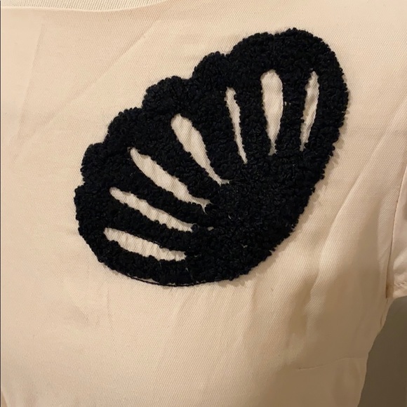 SOLD Anthropologie cream black seashell dress - Picture 5 of 6